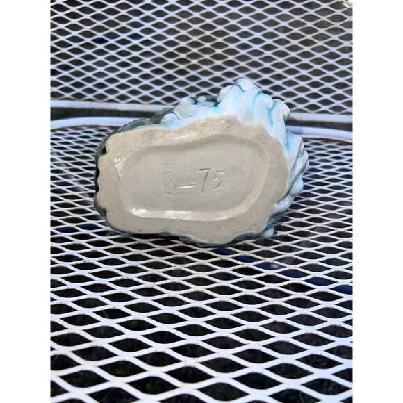 FROG WITH TADPOLE Green Ceramic 5.5 X 6.5 X 8"  Figurine Vase Flower Pot - Picture 9 of 9